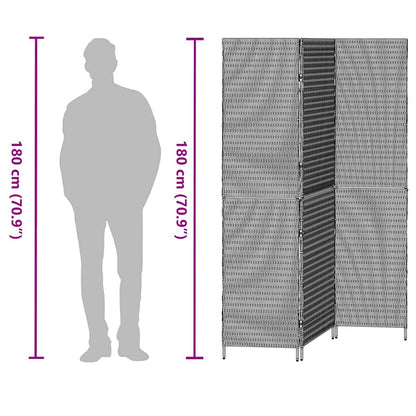 vidaXL Room Divider Folding Manual Beige 147 x 180 cm Poly Rattan