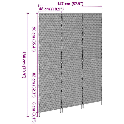 vidaXL Room Divider Folding Manual Beige 147 x 180 cm Poly Rattan