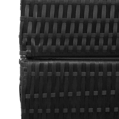 vidaXL Room Divider Folding Manual Black 195 x 180 cm Poly Rattan