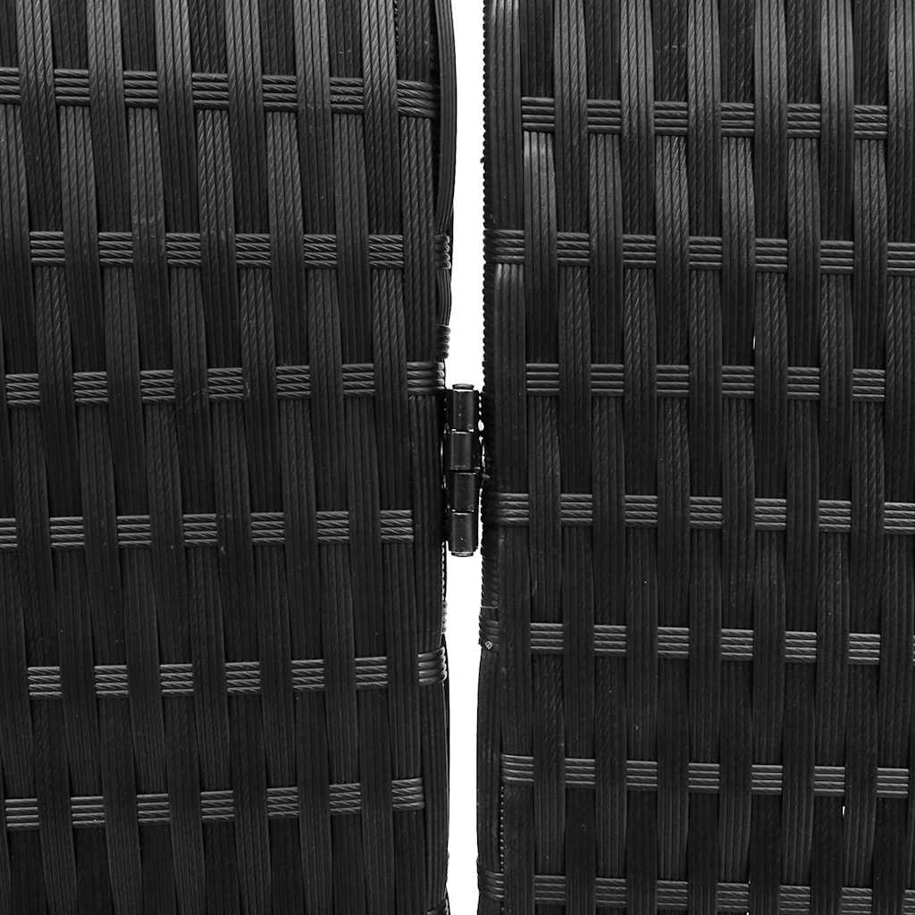 vidaXL Room Divider Folding Manual Black 195 x 180 cm Poly Rattan