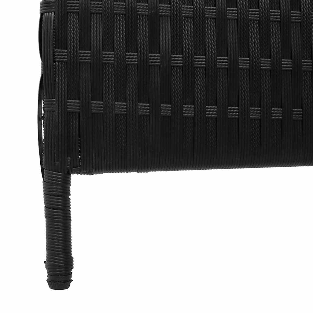 vidaXL Room Divider Folding Manual Black 195 x 180 cm Poly Rattan