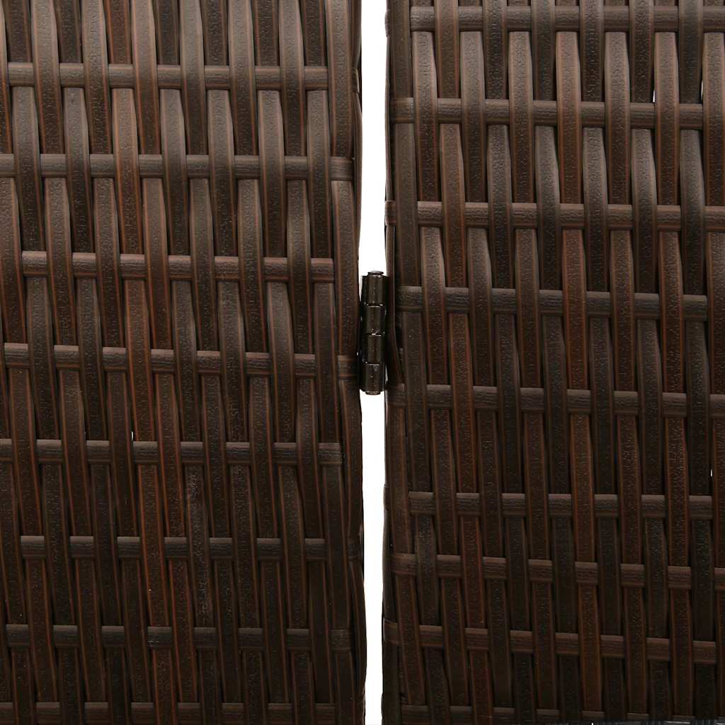 vidaXL Room Divider Folding Manual Brown 195 x 180 cm Poly Rattan