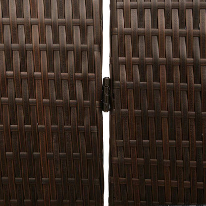 vidaXL Room Divider Folding Manual Brown 195 x 180 cm Poly Rattan