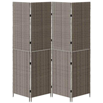vidaXL Room Divider Folding Manual Grey 195 x 180 cm Poly Rattan