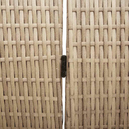 vidaXL Room Divider Folding Manual Beige 242 x 180 cm Poly Rattan