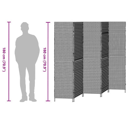 vidaXL Room Divider Folding Manual Beige 242 x 180 cm Poly Rattan