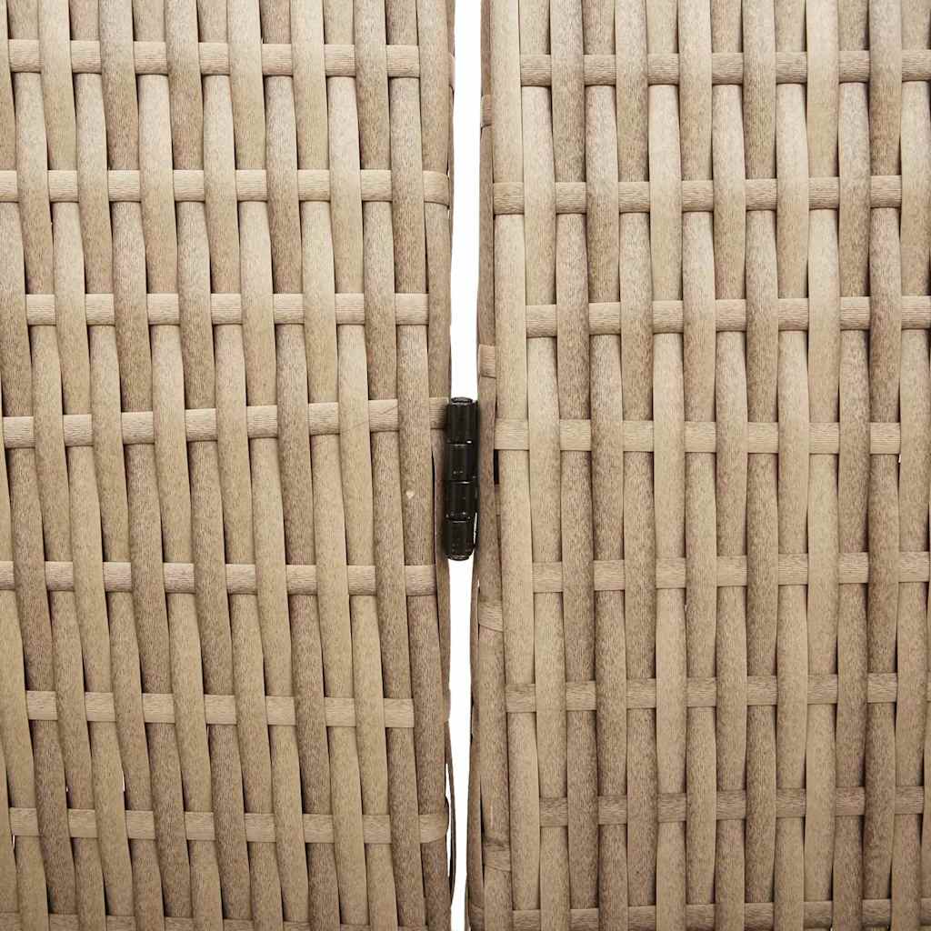 vidaXL Room Divider Beige 195 x 200 cm Poly Rattan