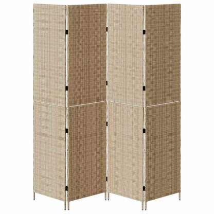 vidaXL Room Divider Beige 195 x 200 cm Poly Rattan