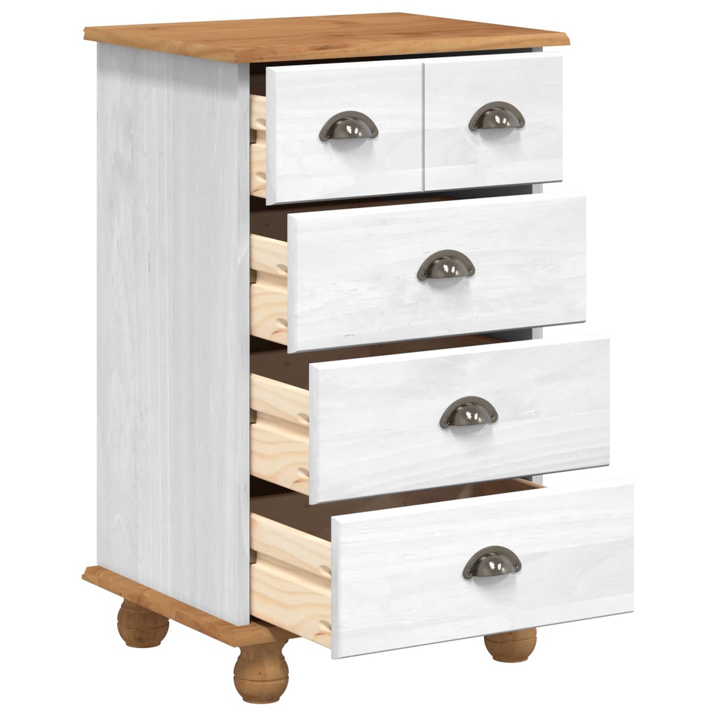 vidaXL Chest of Drawer 5-Drawer ASKIM White 48.5 x 40 x 79 cm