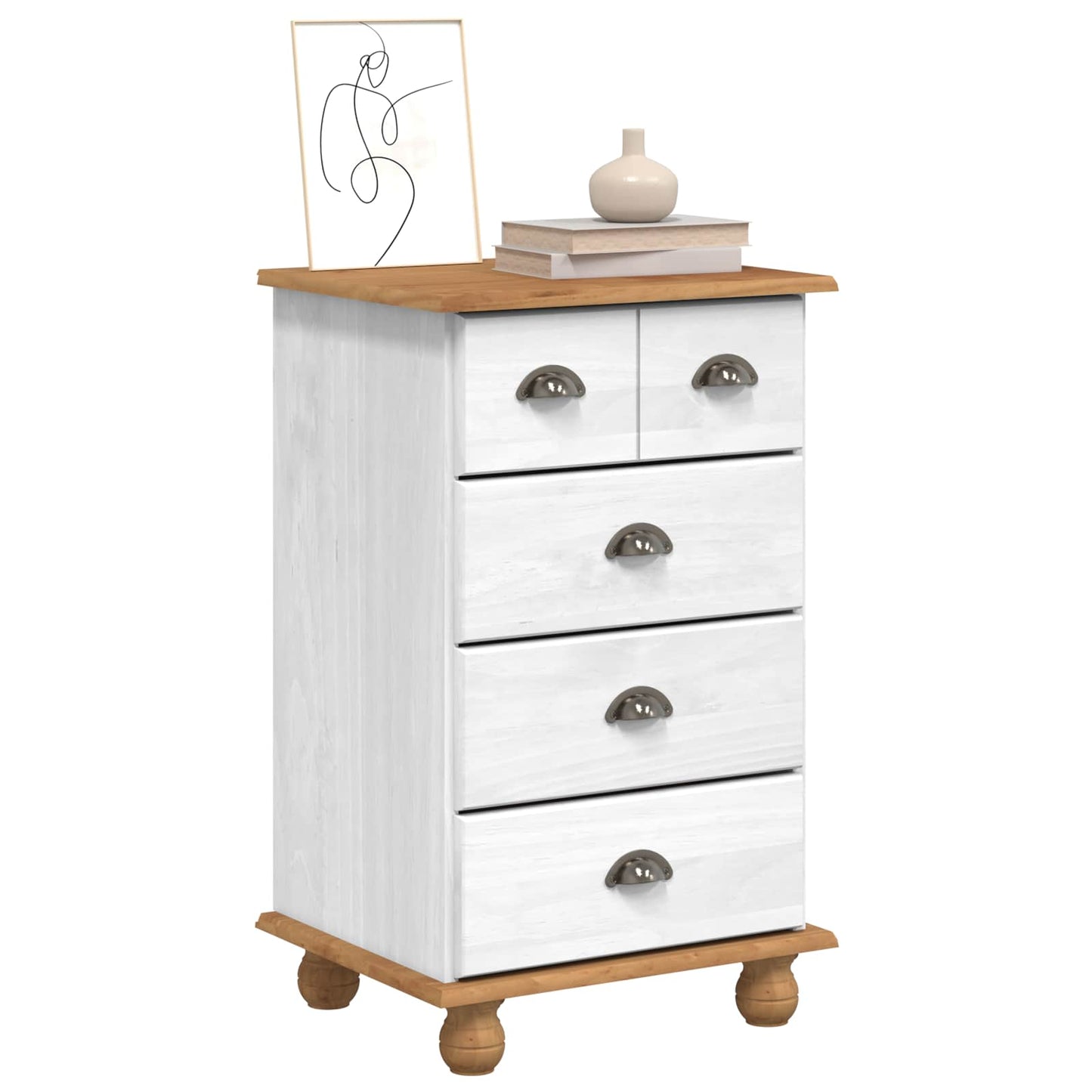 vidaXL Chest of Drawer 5-Drawer ASKIM White 48.5 x 40 x 79 cm