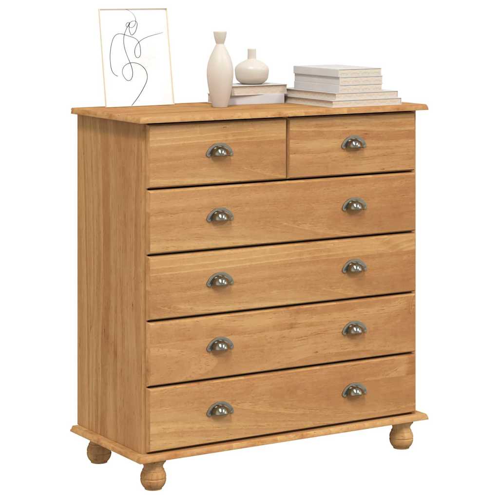 vidaXL Chest of Drawer ASKIM Brown 91 x 40 x 95.5 cm Solid Pine Wood