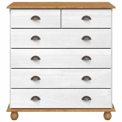 vidaXL Chest of Drawer ASKIM White 91 x 40 x 95.5 cm Solid Pine Wood