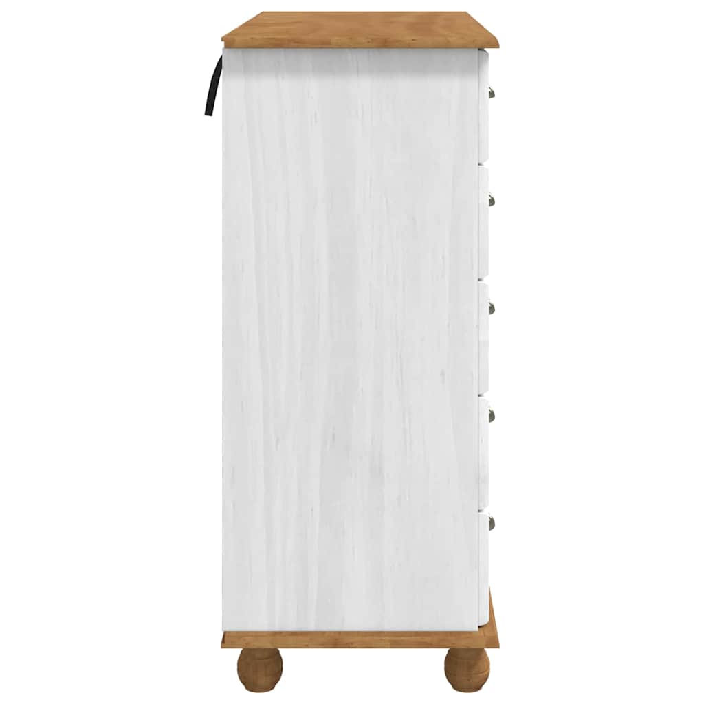 vidaXL Chest of Drawer ASKIM White 91 x 40 x 95.5 cm Solid Pine Wood