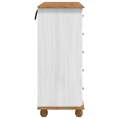 vidaXL Chest of Drawer ASKIM White 91 x 40 x 95.5 cm Solid Pine Wood