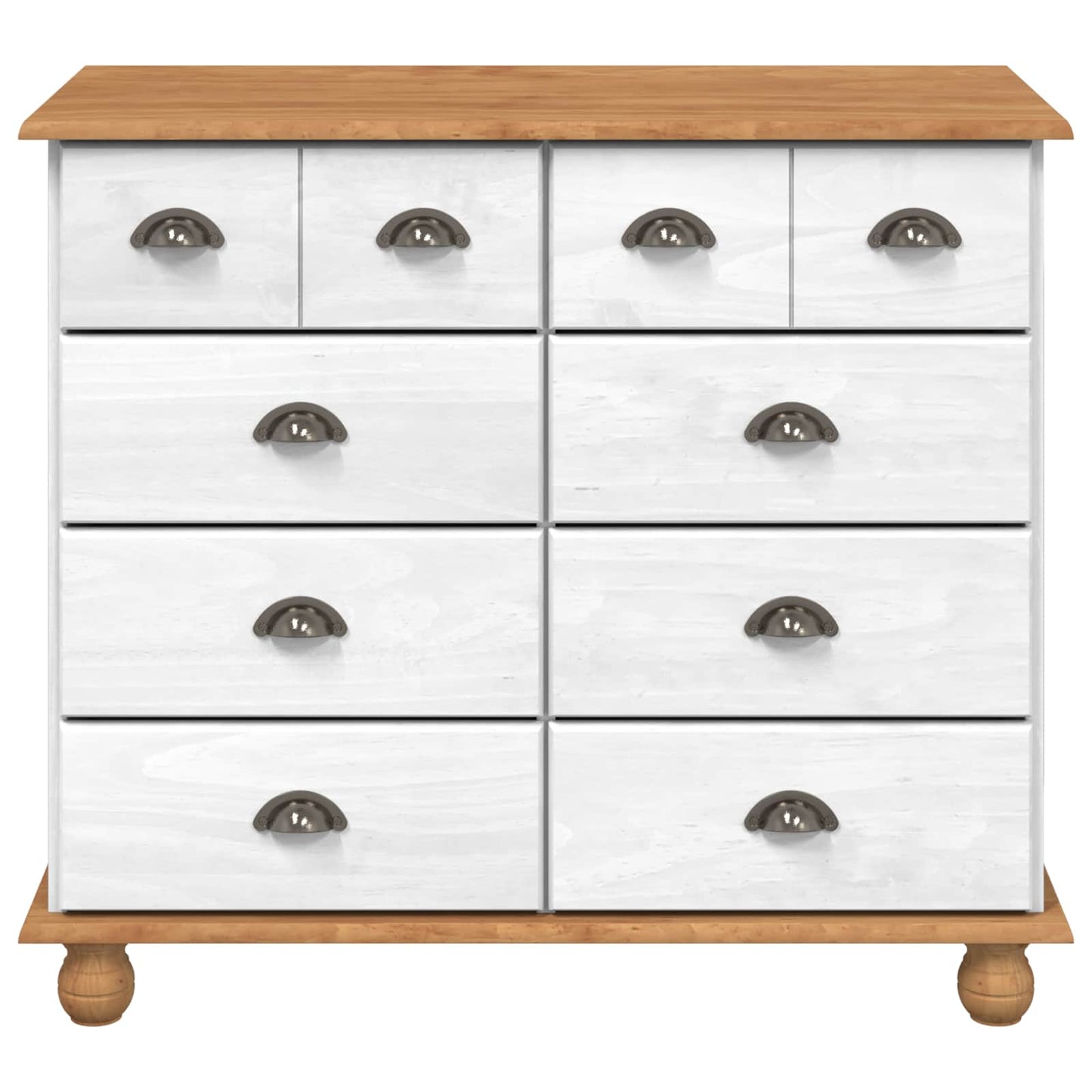 vidaXL Chest of Drawer ASKIM White 91 x 40 x 79 cm Solid Pine Wood
