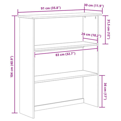 vidaXL Hutch ASKIM 91 x 30 x 104 cm Solid pine wood
