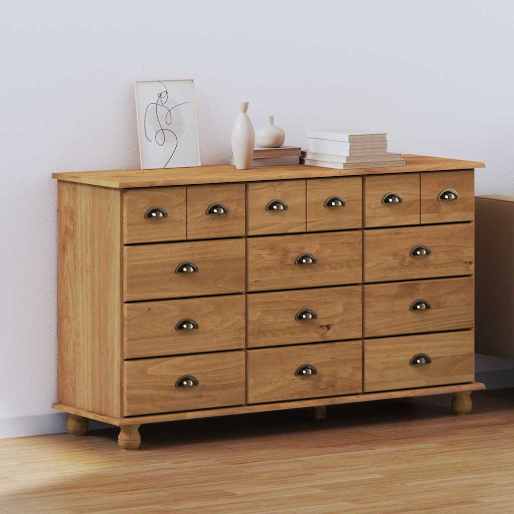 vidaXL Chest of Drawer ASKIM Brown 79 x 40 x 133.5 cm Solid Pine Wood