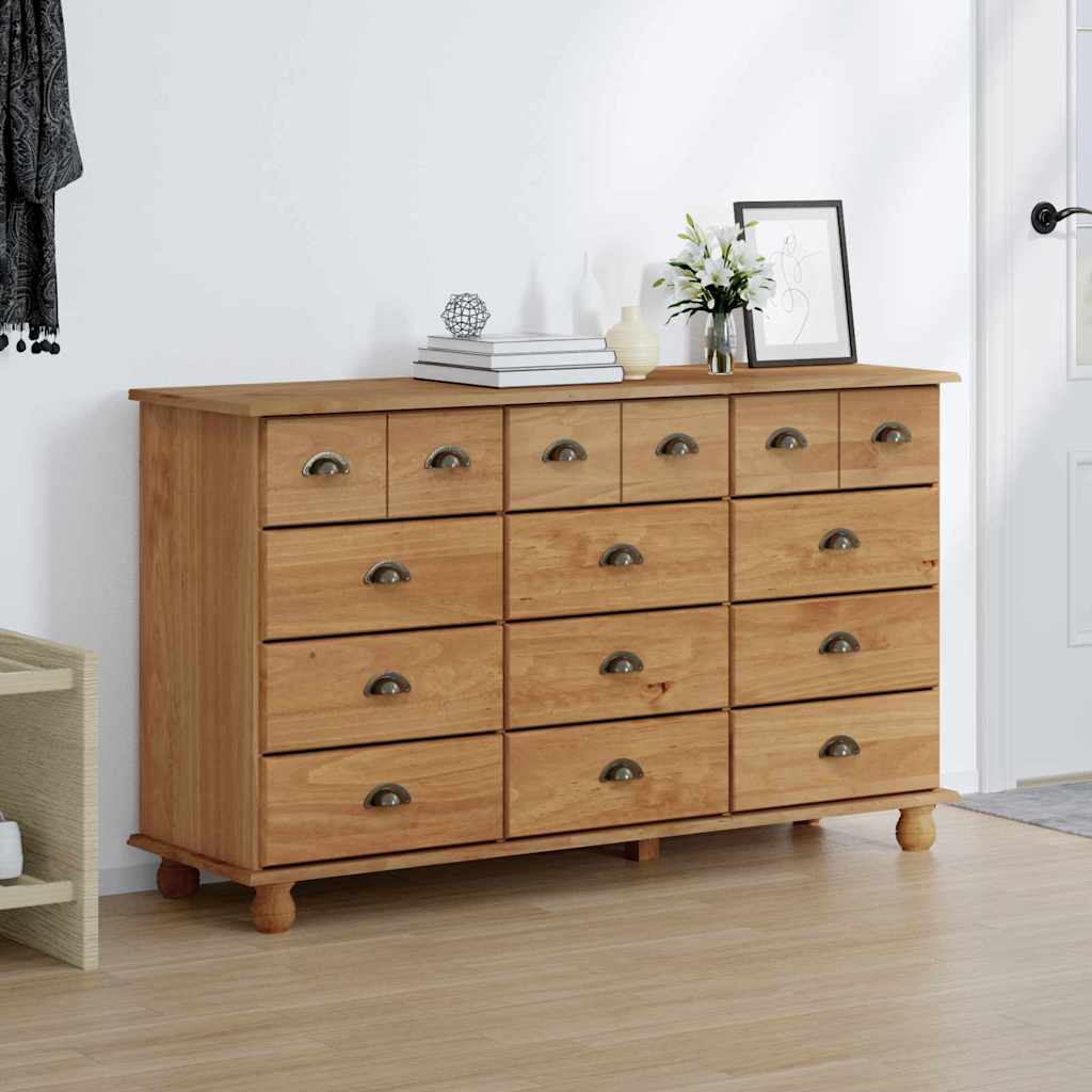 vidaXL Chest of Drawer ASKIM Brown 79 x 40 x 133.5 cm Solid Pine Wood