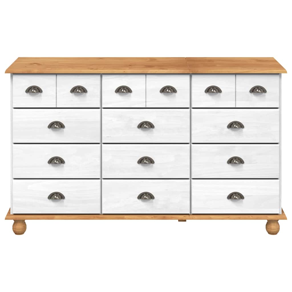 vidaXL Chest of Drawer ASKIM White 79 x 40 x 133.5 cm Solid Pine Wood