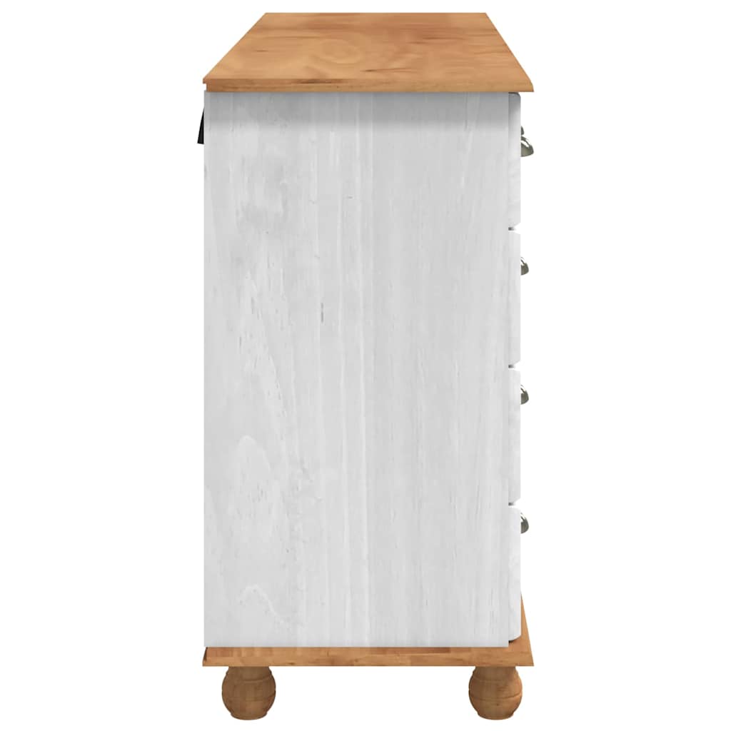 vidaXL Chest of Drawer ASKIM White 79 x 40 x 133.5 cm Solid Pine Wood