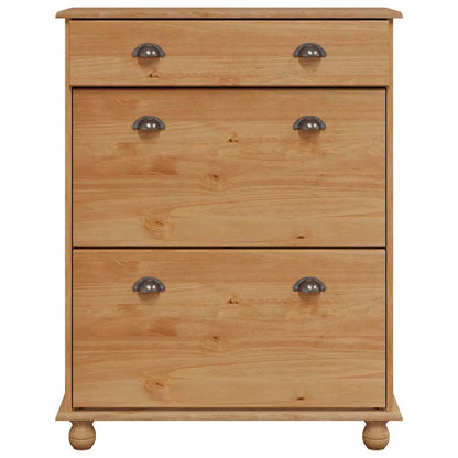 vidaXL Shoe Cabinet ASKIM Brown 85 x 35 x 108 cm Solid Pine Wood