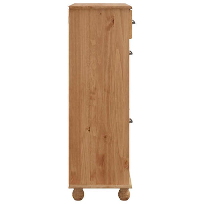 vidaXL Shoe Cabinet ASKIM Brown 85 x 35 x 108 cm Solid Pine Wood