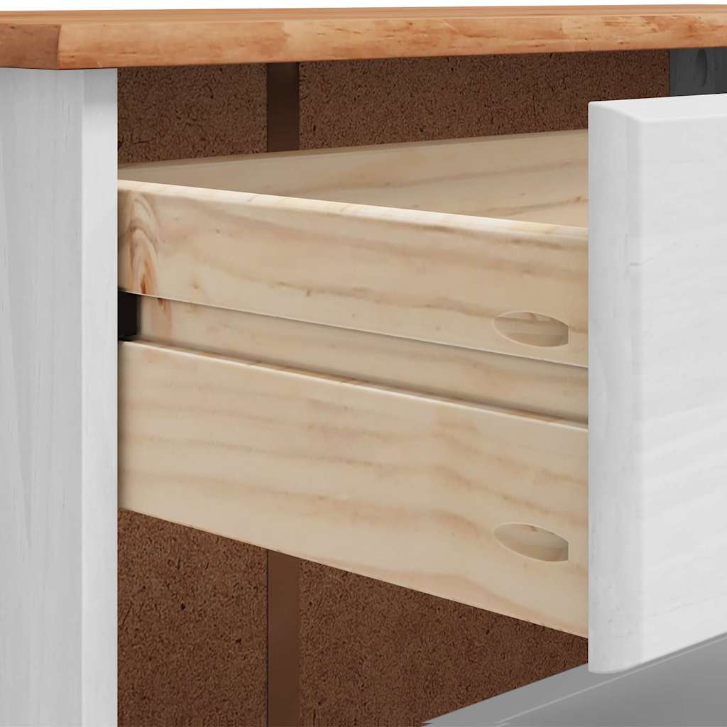 vidaXL Shoe Cabinet ASKIM White 85 x 35 x 108 cm Solid Pine Wood