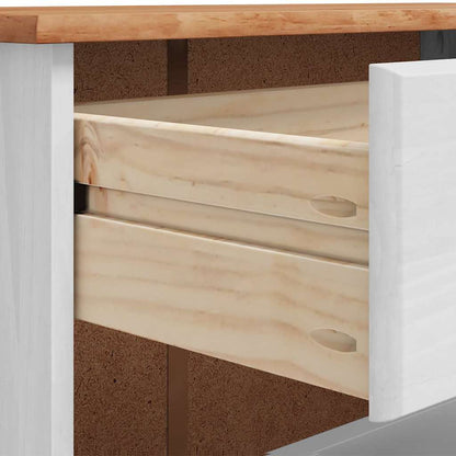 vidaXL Shoe Cabinet ASKIM White 85 x 35 x 108 cm Solid Pine Wood
