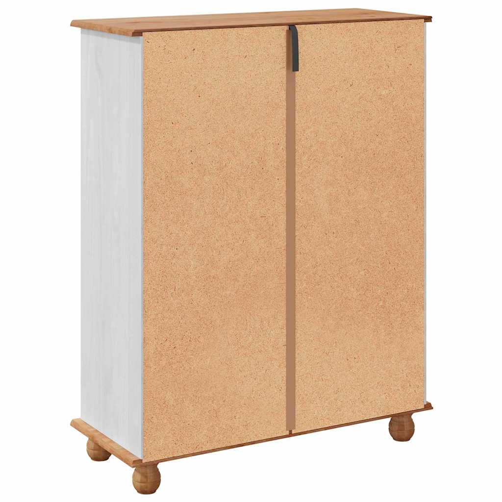 vidaXL Shoe Cabinet ASKIM White 85 x 35 x 108 cm Solid Pine Wood