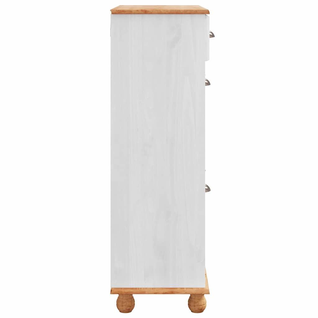 vidaXL Shoe Cabinet ASKIM White 85 x 35 x 108 cm Solid Pine Wood