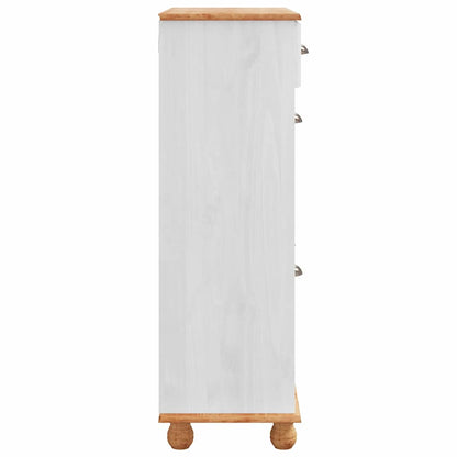 vidaXL Shoe Cabinet ASKIM White 85 x 35 x 108 cm Solid Pine Wood