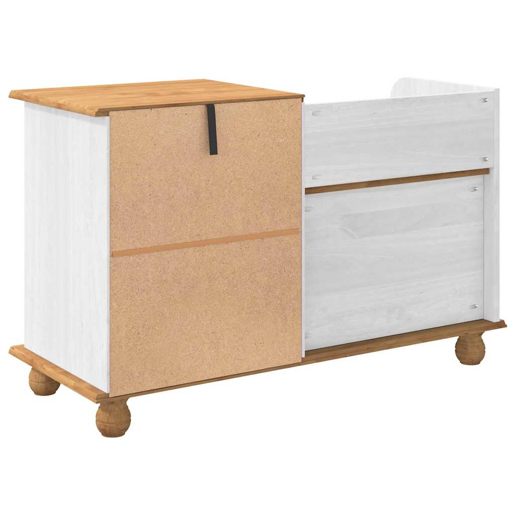 vidaXL Storage Bench ASKIM White 100 x 39 x 62 cm Solid Pine Wood