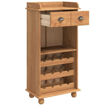 vidaXL Wine Cabinet ASKIM Honey Wax 57 x 37 x 114 cm Solid Pine Wood