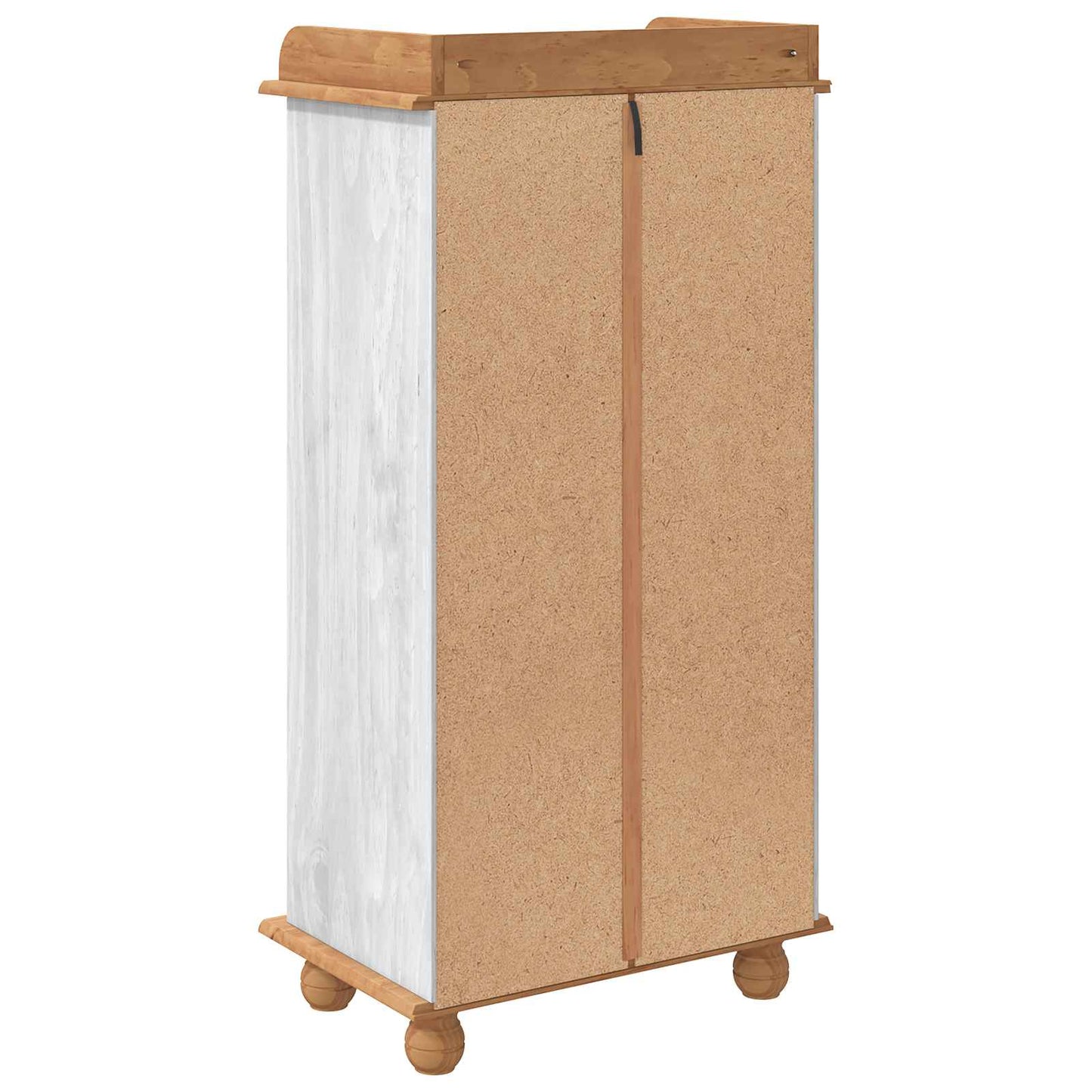 vidaXL Wine Cabinet ASKIM White with Honey Top 57 x 37 x 114 cm