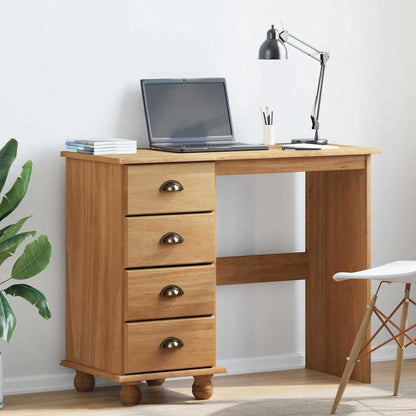 vidaXL Writing Desk ASKIM Brown 95 x 40 x 75 cm Solid Pine Wood