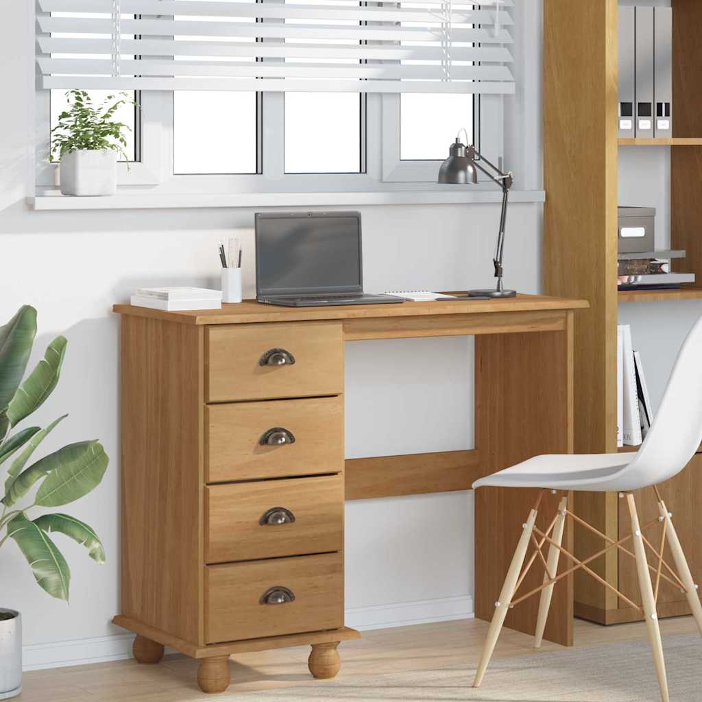 vidaXL Writing Desk ASKIM Brown 95 x 40 x 75 cm Solid Pine Wood