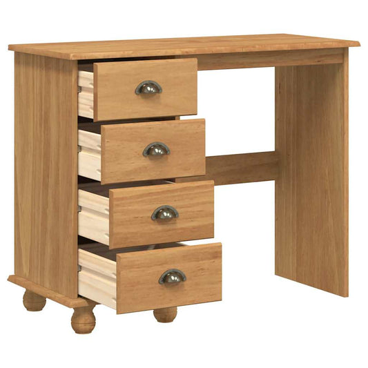 vidaXL Writing Desk ASKIM Brown 95 x 40 x 75 cm Solid Pine Wood