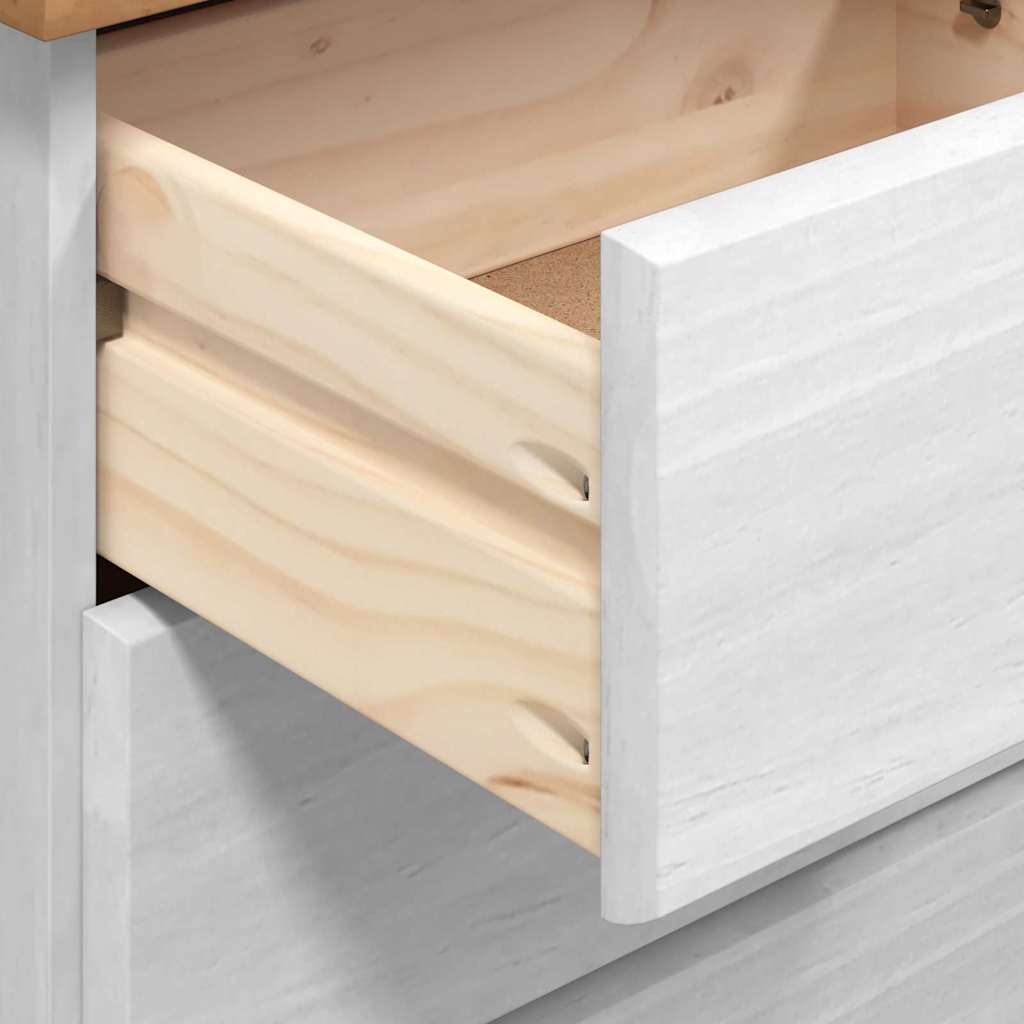 vidaXL Writing Desk ASKIM White 95 x 40 x 75 cm Solid Pine Wood