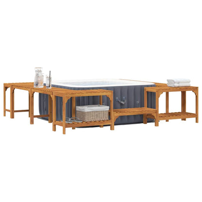vidaXL Hot Tub Surround Brown 230 x 230 cm Solid Acacia Wood