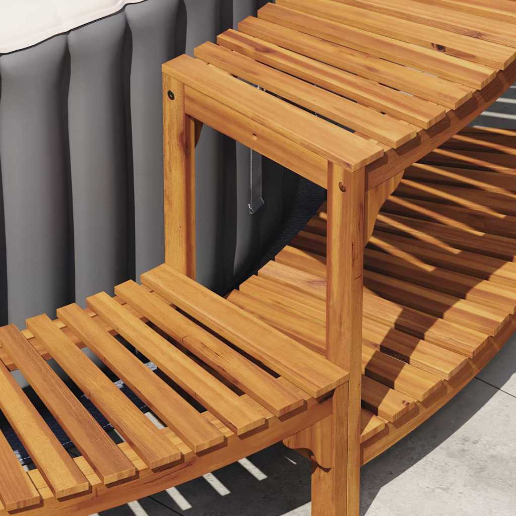 vidaXL Hot Tub Surround Brown Ø275 x 55.5 cm Solid Acacia Wood