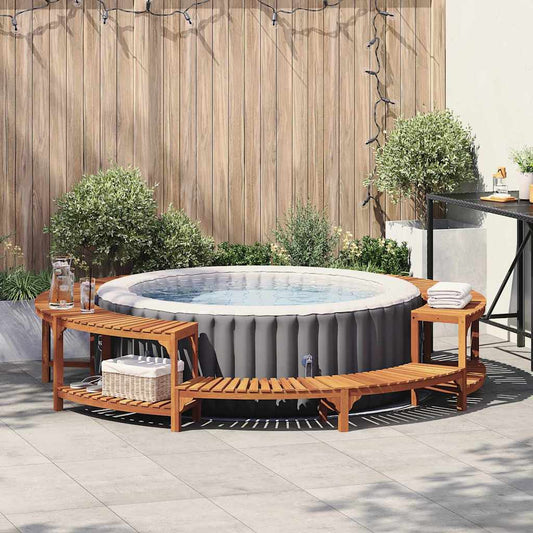 vidaXL Hot Tub Surround Solid Acacia Wood Brown