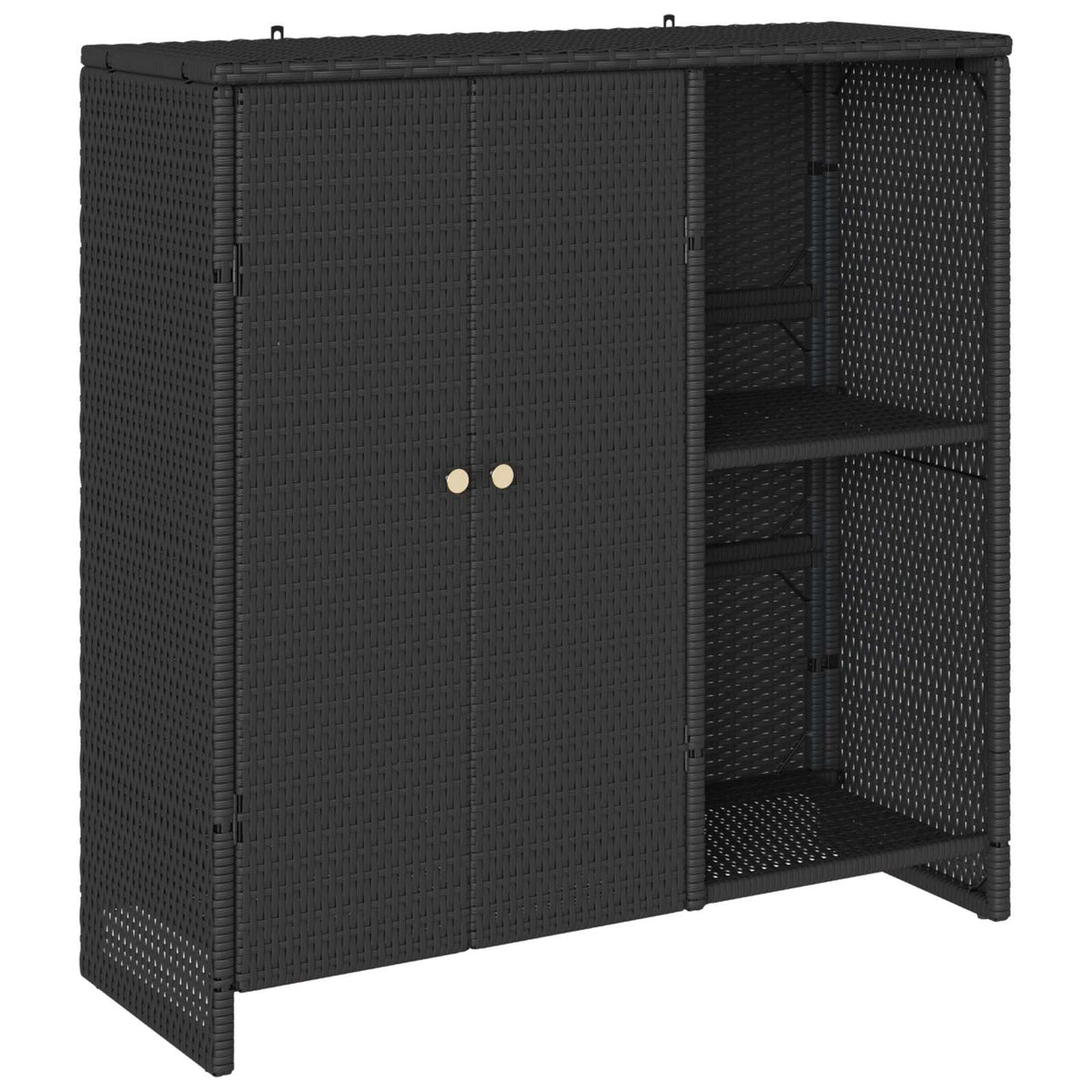 vidaXL Storage Cabinet with Shelf Black 100 x 36 x 102 cm Rattan