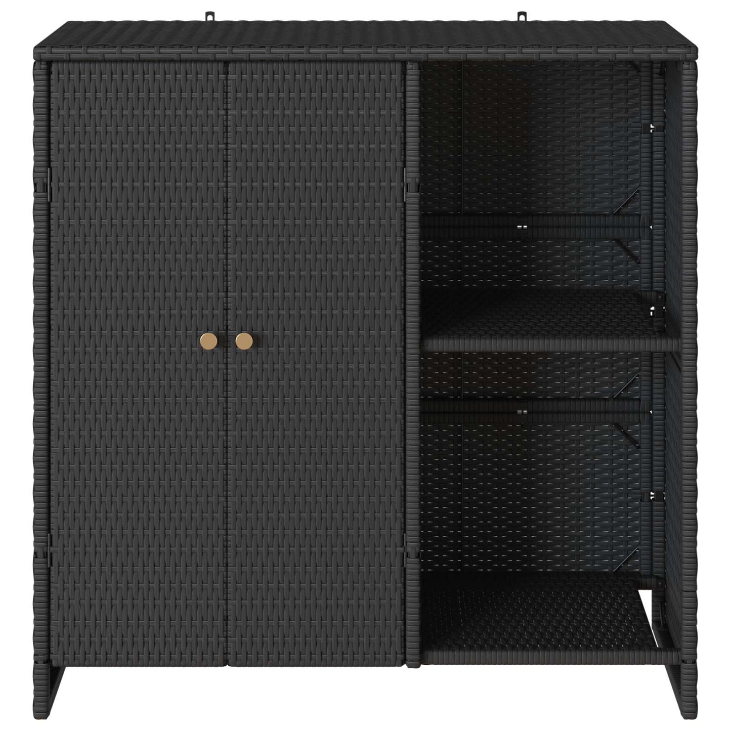 vidaXL Storage Cabinet with Shelf Black 100 x 36 x 102 cm Rattan