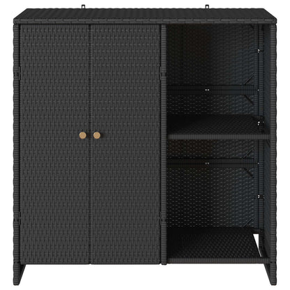 vidaXL Storage Cabinet with Shelf Black 100 x 36 x 102 cm Rattan