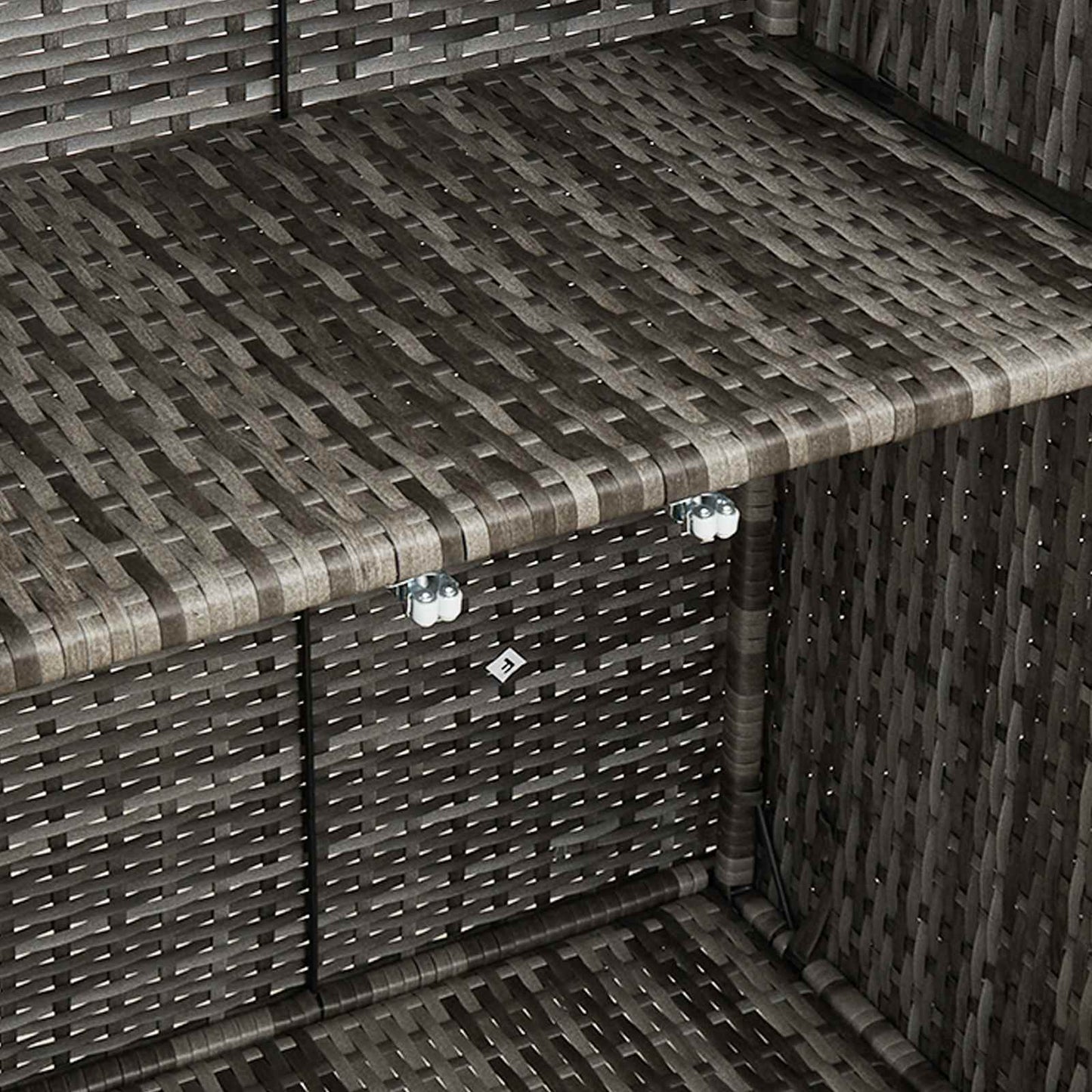 vidaXL Storage Cabinet with Shelf Grey 100 x 36 x 102 cm Rattan