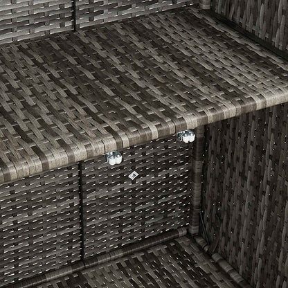 vidaXL Storage Cabinet with Shelf Grey 100 x 36 x 102 cm Rattan