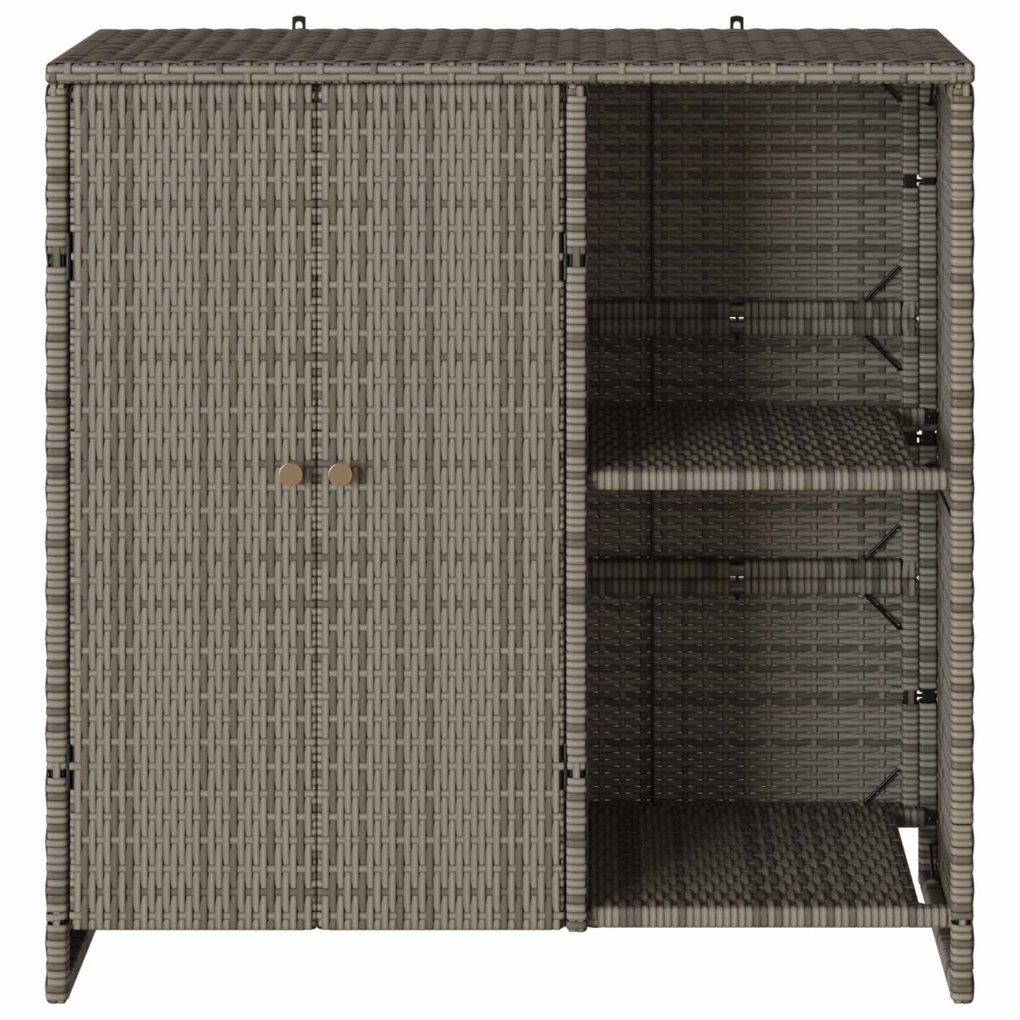 vidaXL Storage Cabinet with Shelf Grey 100 x 36 x 102 cm Rattan