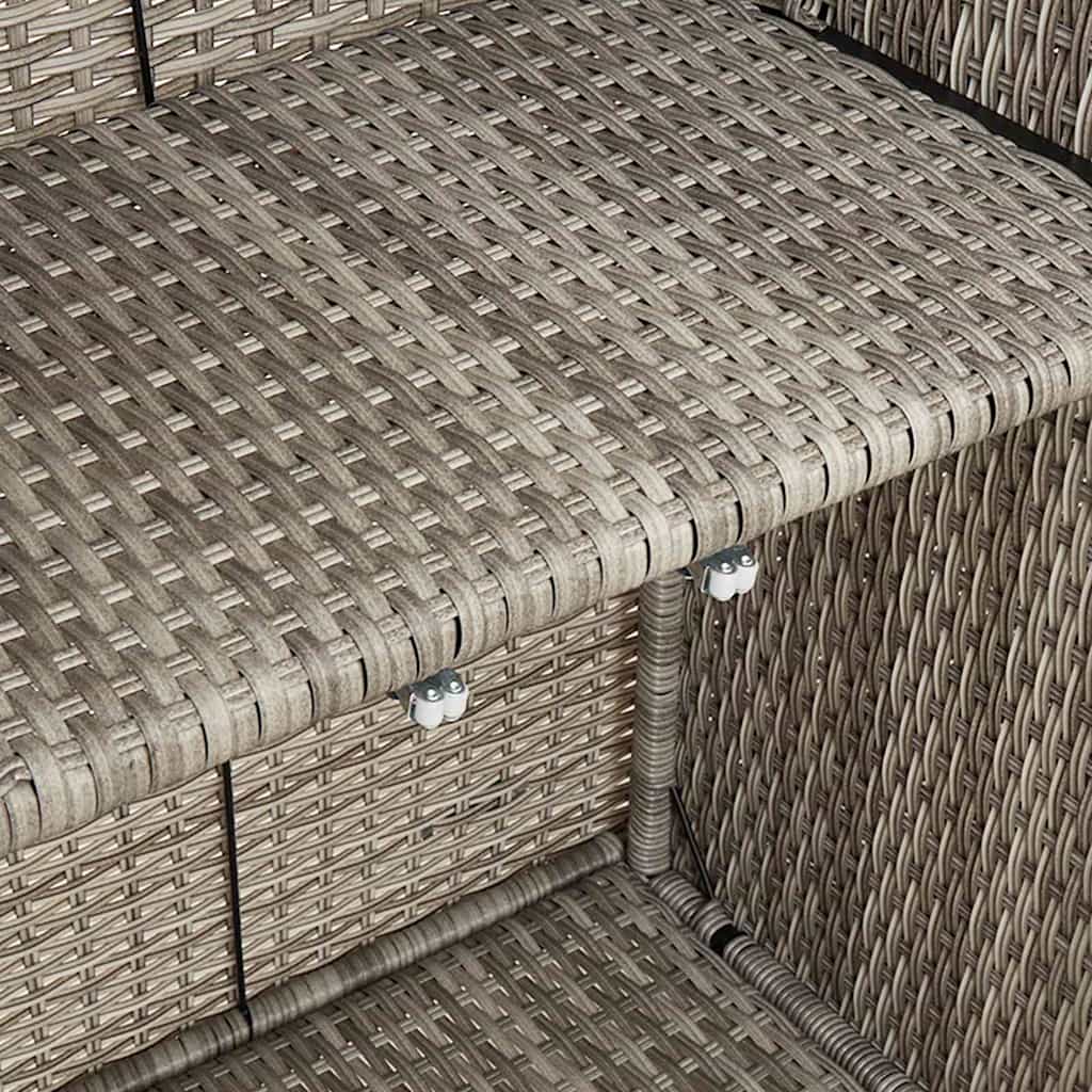 vidaXL Storage Cabinet with Shelf Light Grey 100 x 36 x 102 cm Rattan