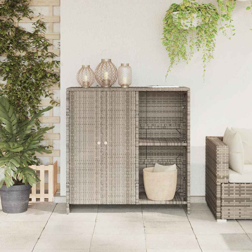 vidaXL Storage Cabinet with Shelf Light Grey 100 x 36 x 102 cm Rattan
