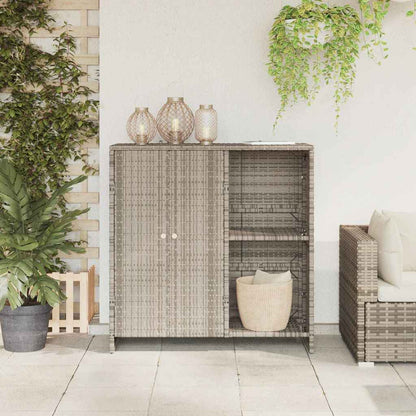 vidaXL Storage Cabinet with Shelf Light Grey 100 x 36 x 102 cm Rattan